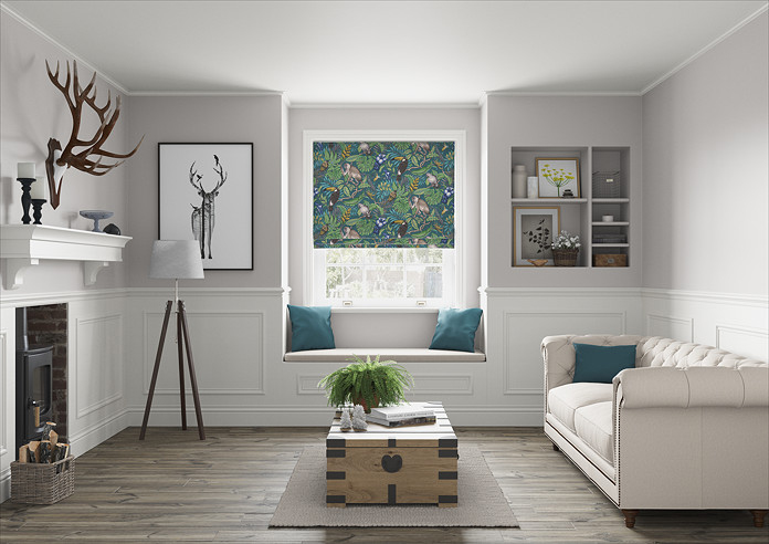 Rain Forest, Lagoon - Twist&Fit Roman Blind - Image 5